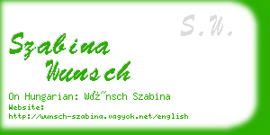 szabina wunsch business card